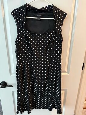 White House Black Market Black and White Polka Dot Midi Dress